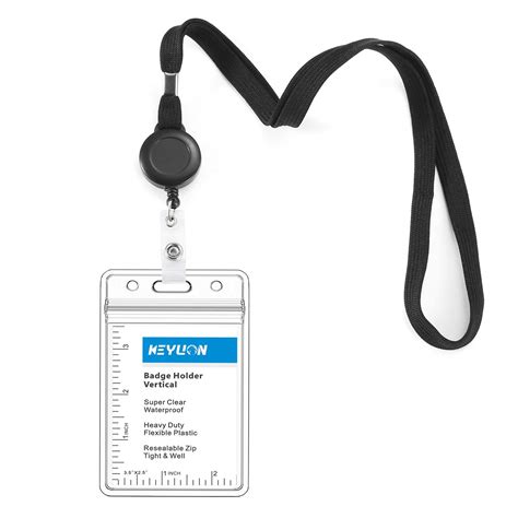 lanyard with clear card holder.